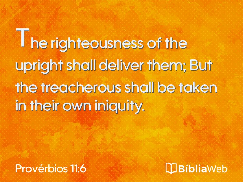 Provérbios 11:6 em imagem para compartilhar