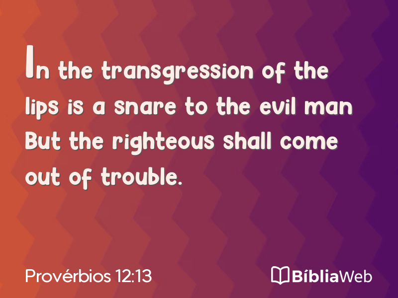Provérbios 12:13 em imagem para compartilhar