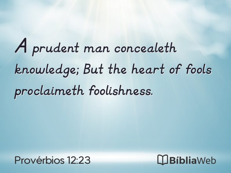 Provérbios 12:23 em imagem para compartilhar
