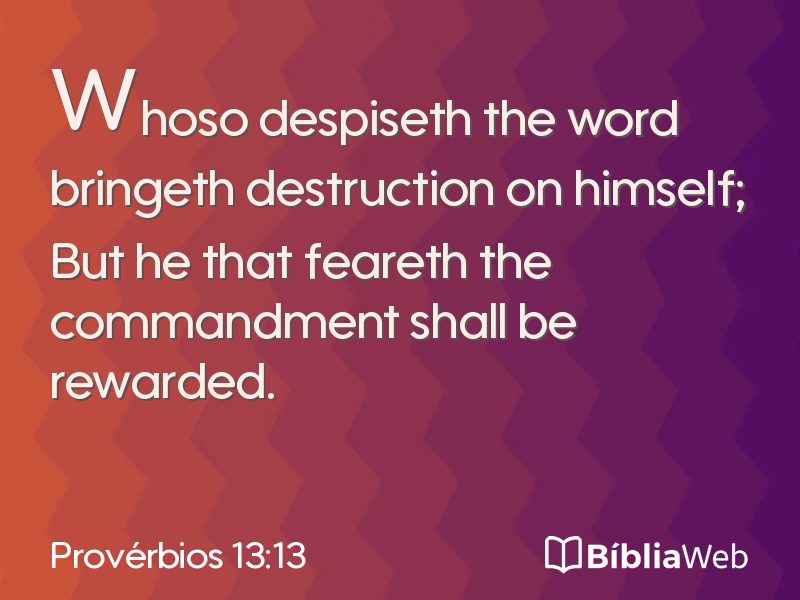 Provérbios 13:13 em imagem para compartilhar