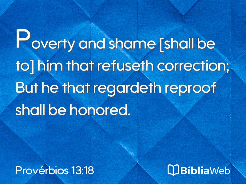 Provérbios 13:18 em imagem para compartilhar