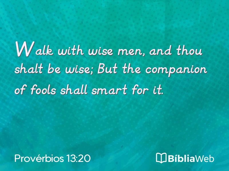 Provérbios 13:20 em imagem para compartilhar