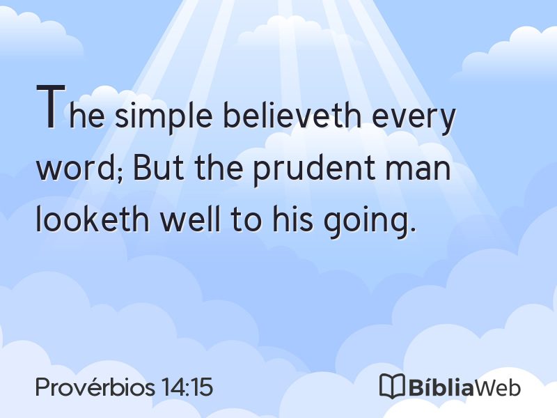 Provérbios 14:15 em imagem para compartilhar