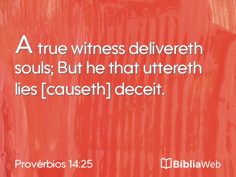 Provérbios 14:25 em imagem para compartilhar