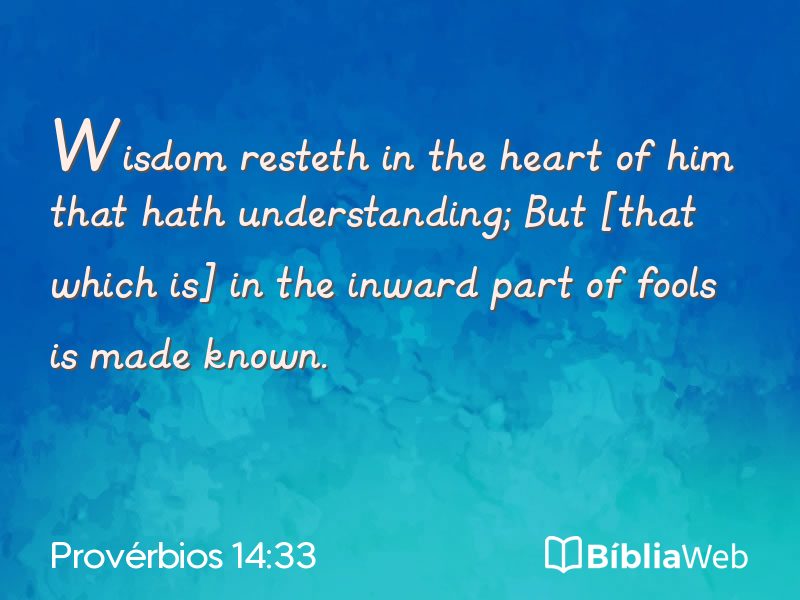 Provérbios 14:33 em imagem para compartilhar