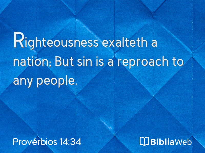 Provérbios 14:34 em imagem para compartilhar
