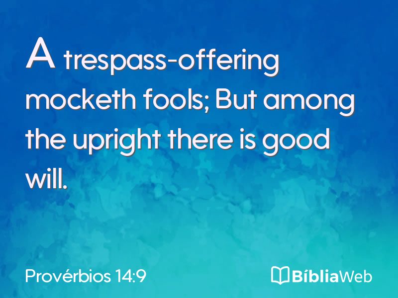 Provérbios 14:9 em imagem para compartilhar