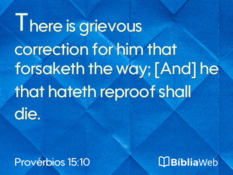 Provérbios 15:10 em imagem para compartilhar