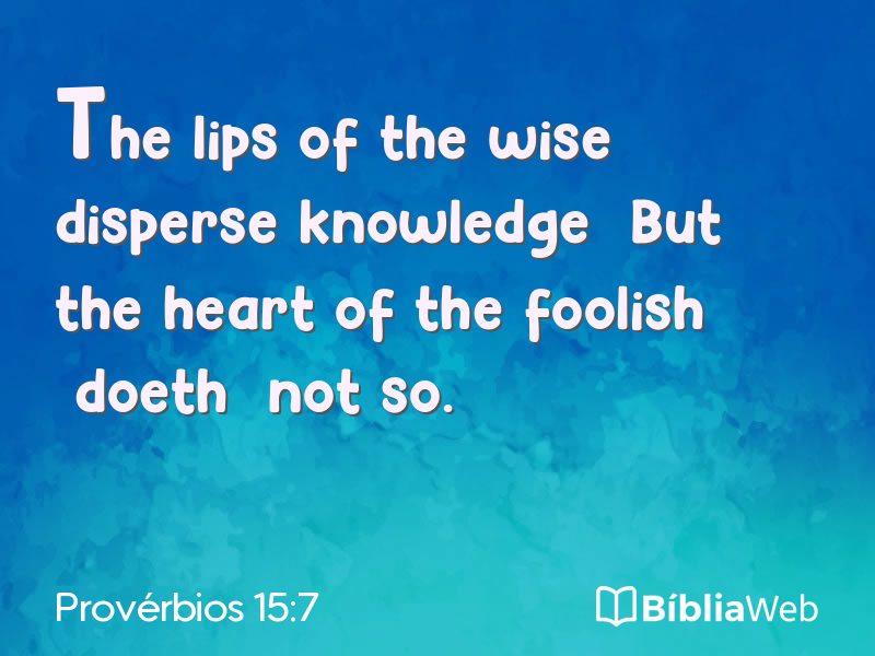 Provérbios 15:7 em imagem para compartilhar