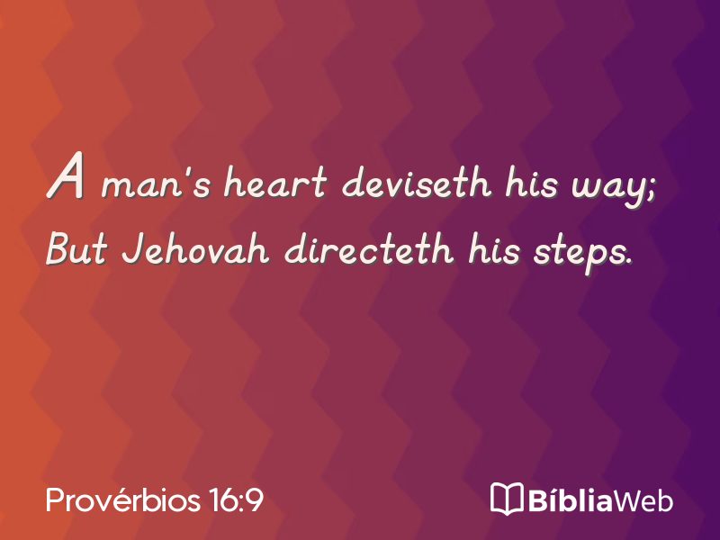 Provérbios 16:9 em imagem para compartilhar