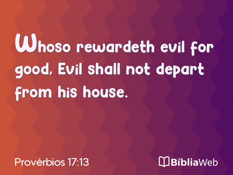 Provérbios 17:13 em imagem para compartilhar