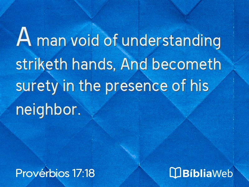 Provérbios 17:18 em imagem para compartilhar