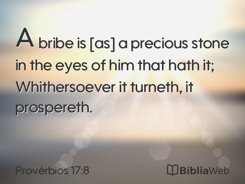 Provérbios 17:8 em imagem para compartilhar