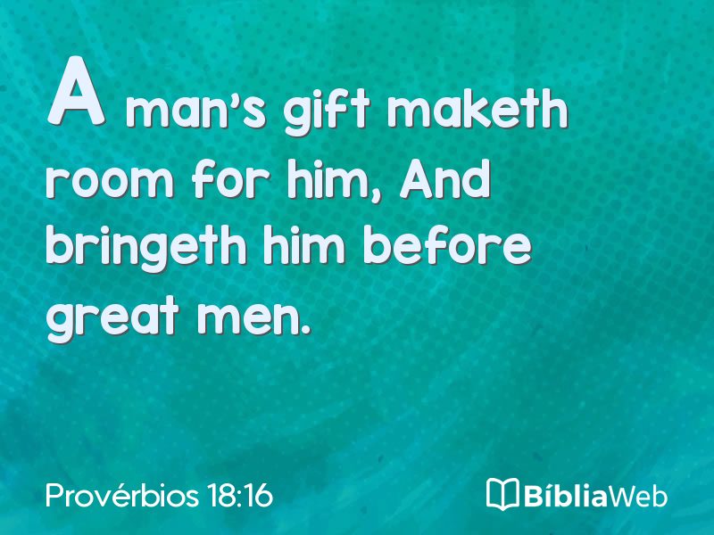 Provérbios 18:16 em imagem para compartilhar