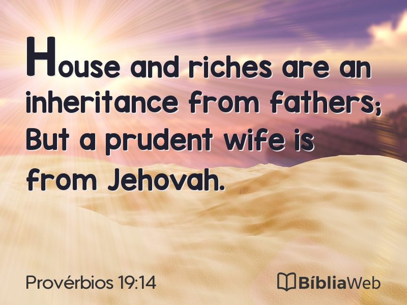 Provérbios 19:14 em imagem para compartilhar