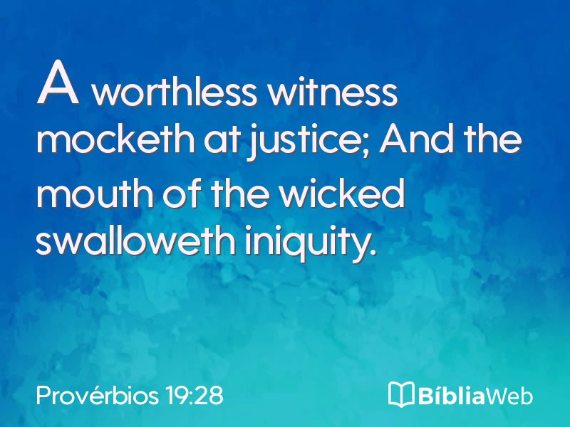 Provérbios 19:28 em imagem para compartilhar