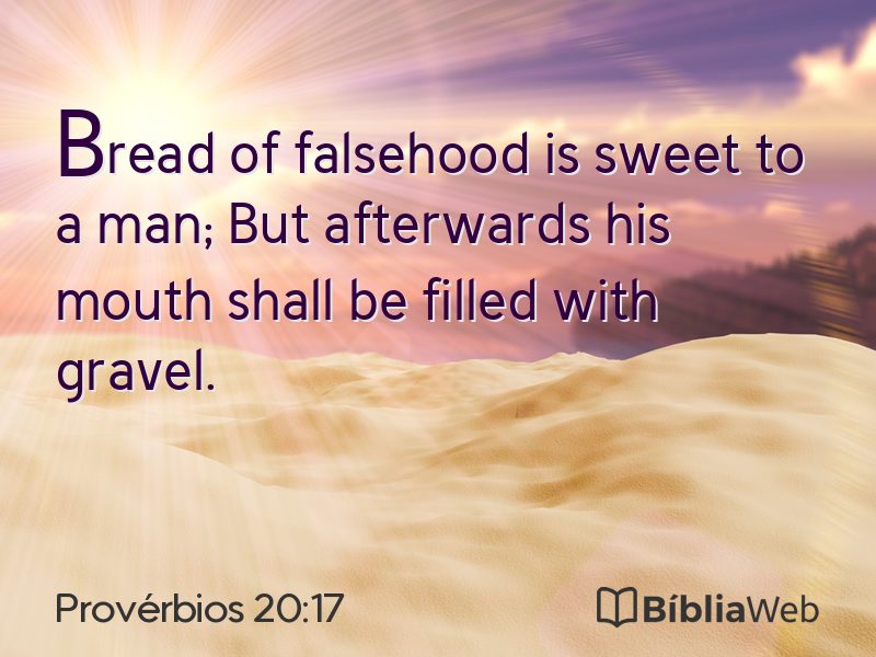 Provérbios 20:17 em imagem para compartilhar