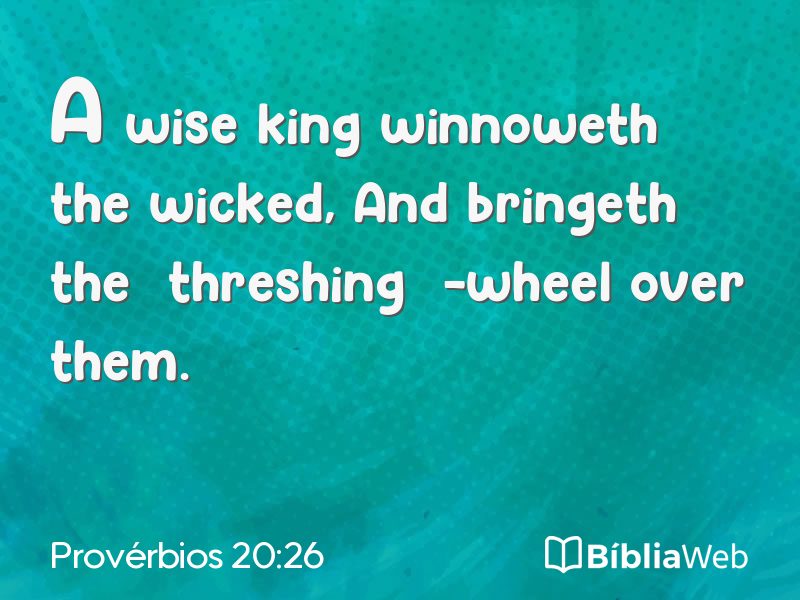 Provérbios 20:26 em imagem para compartilhar