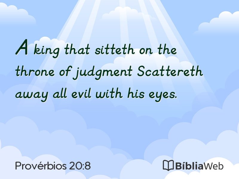 Provérbios 20:8 em imagem para compartilhar