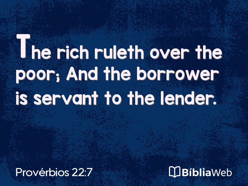 Provérbios 22:7 em imagem para compartilhar
