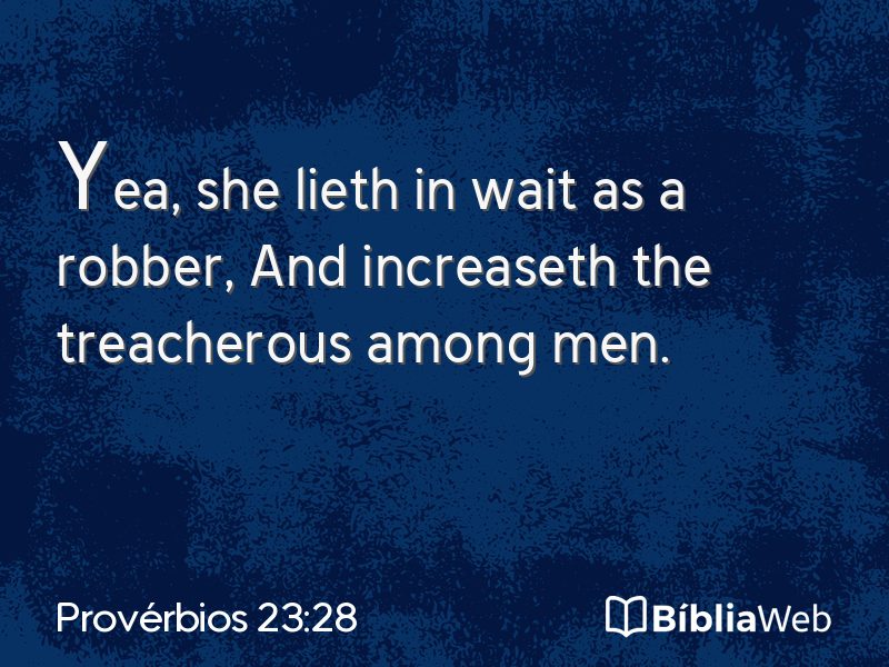 Provérbios 23:28 em imagem para compartilhar