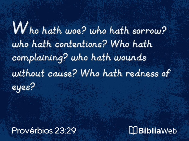 Provérbios 23:29 em imagem para compartilhar