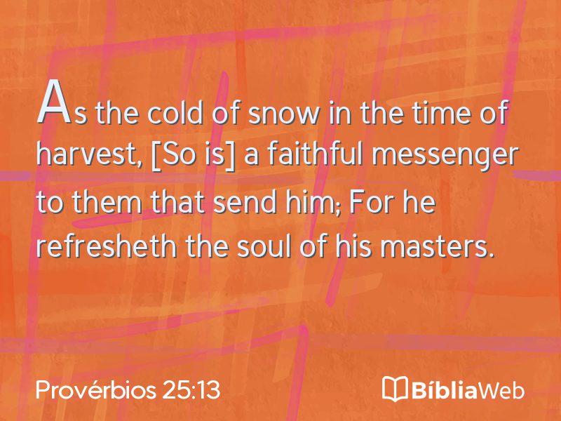 Provérbios 25:13 em imagem para compartilhar