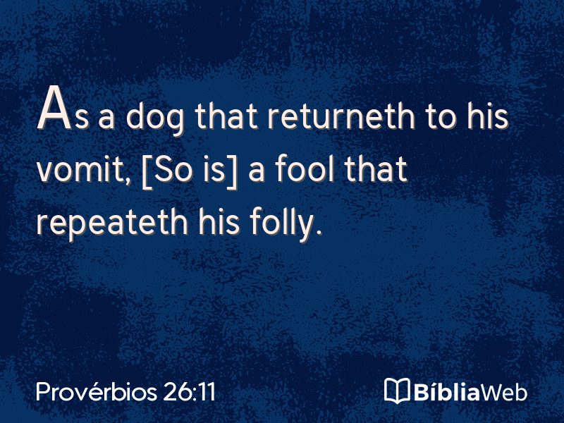 Provérbios 26:11 em imagem para compartilhar