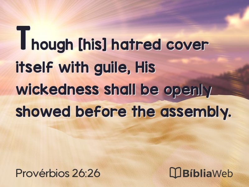 Provérbios 26:26 em imagem para compartilhar
