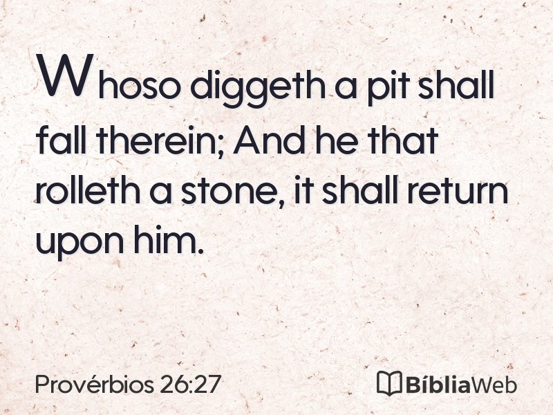 Provérbios 26:27 em imagem para compartilhar