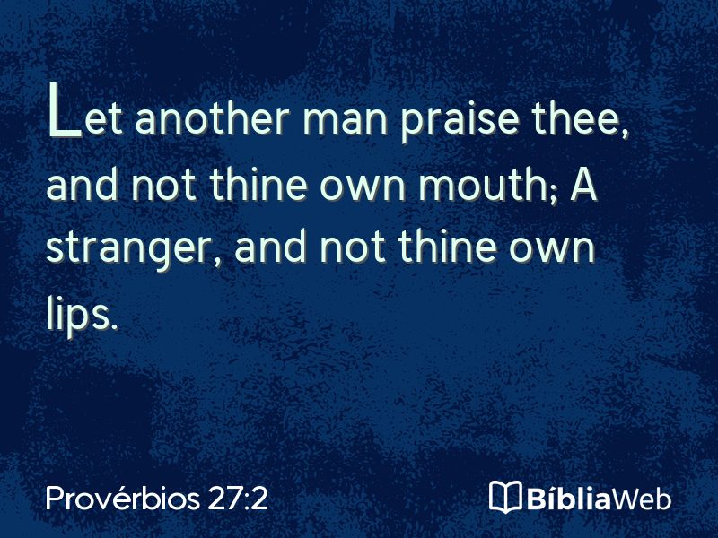 Provérbios 27:2 em imagem para compartilhar