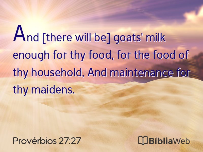 Provérbios 27:27 em imagem para compartilhar