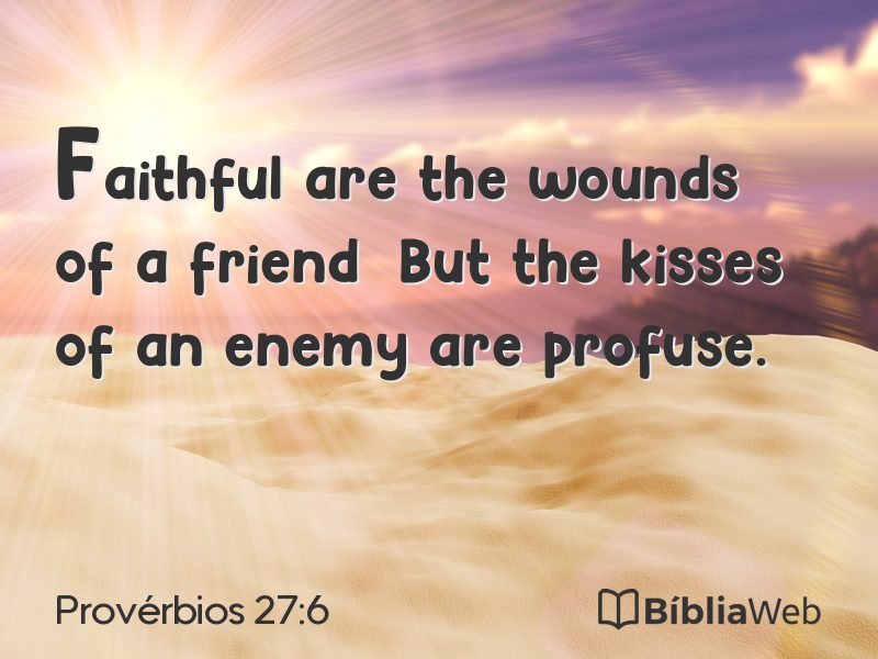 Provérbios 27:6 em imagem para compartilhar