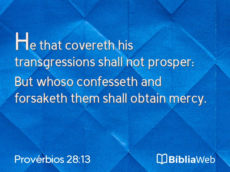 Provérbios 28:13 em imagem para compartilhar