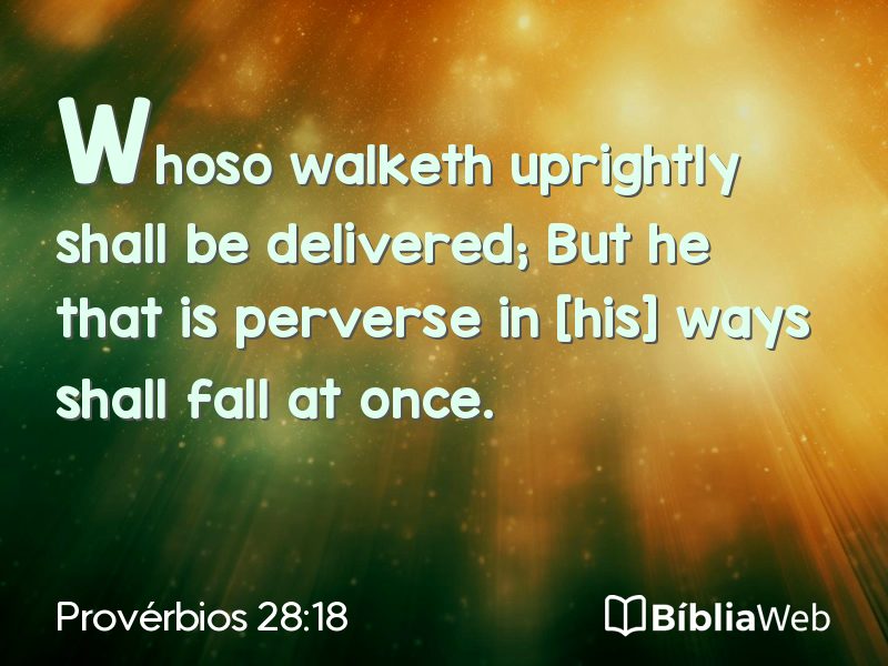 Provérbios 28:18 em imagem para compartilhar