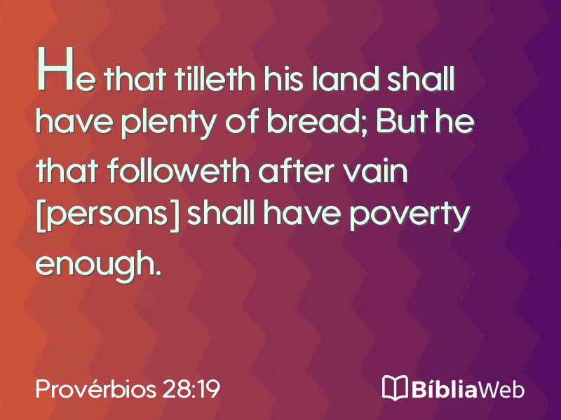 Provérbios 28:19 em imagem para compartilhar
