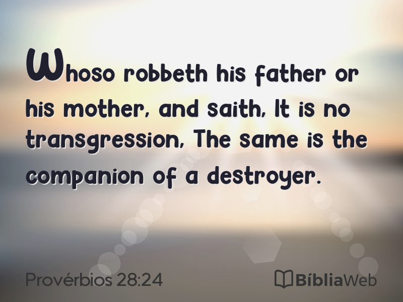 Provérbios 28:24 em imagem para compartilhar