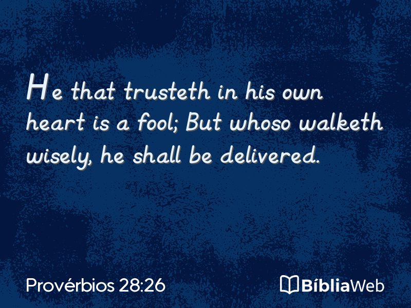 Provérbios 28:26 em imagem para compartilhar