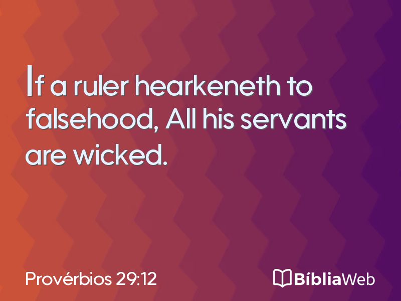 Provérbios 29:12 em imagem para compartilhar