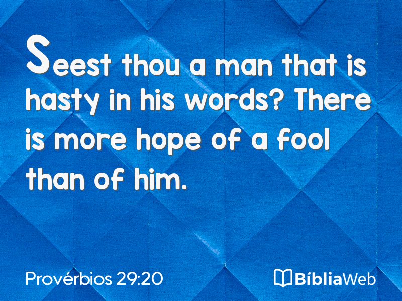 Provérbios 29:20 em imagem para compartilhar