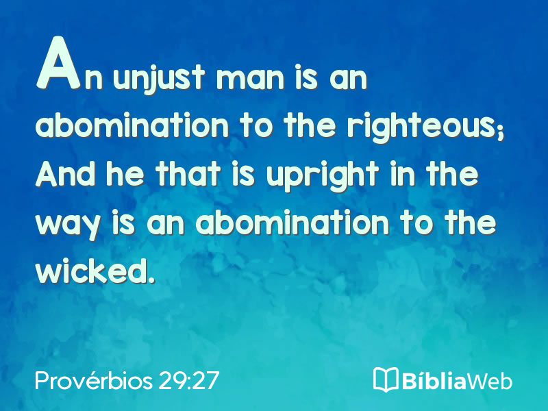 Provérbios 29:27 em imagem para compartilhar