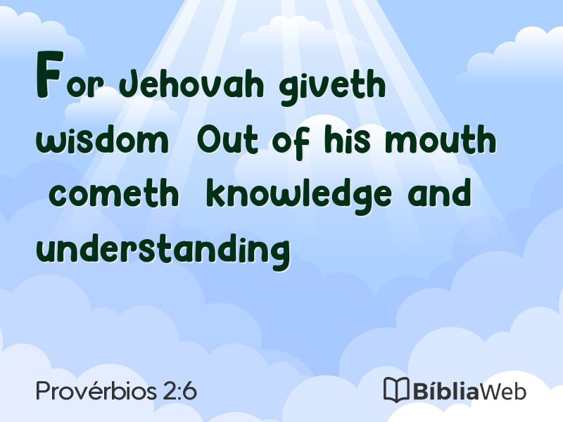 Provérbios 2:6 em imagem para compartilhar