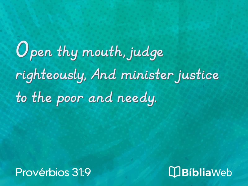 Provérbios 31:9 em imagem para compartilhar