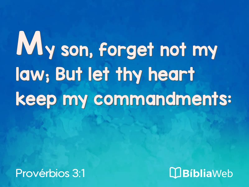 Provérbios 3:1 em imagem para compartilhar