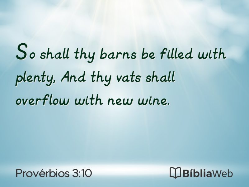 Provérbios 3:10 em imagem para compartilhar