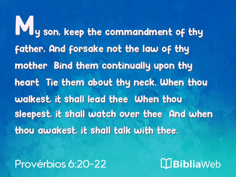 Provérbios 6:20-22 em imagem para compartilhar