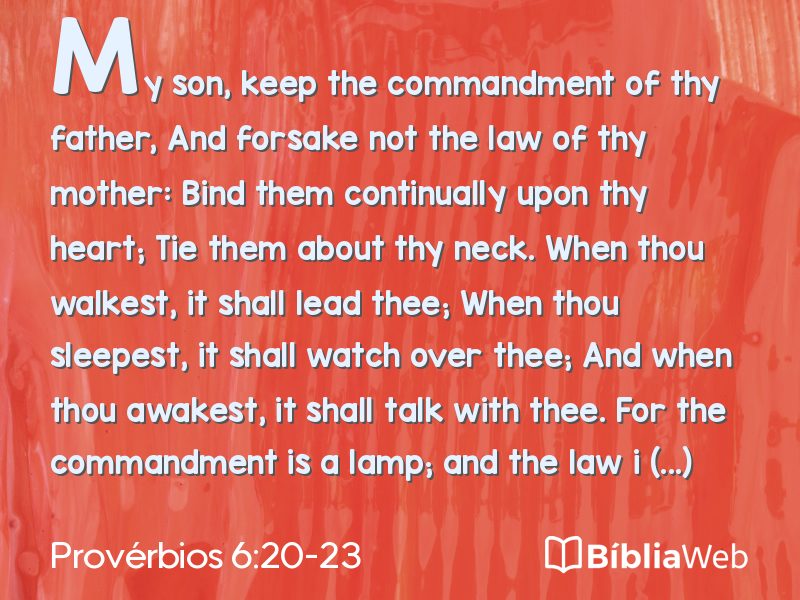 Provérbios 6:20-23 em imagem para compartilhar