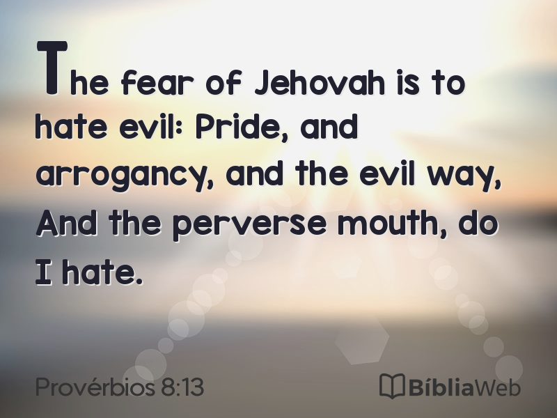 Provérbios 8:13 em imagem para compartilhar