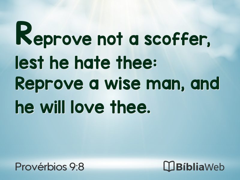Provérbios 9:8 em imagem para compartilhar