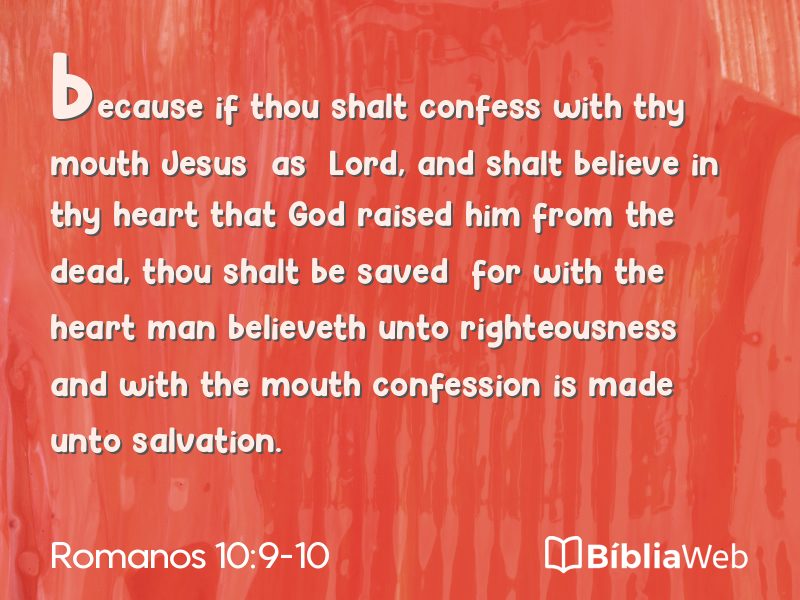 Romanos 10:9-10 em imagem para compartilhar